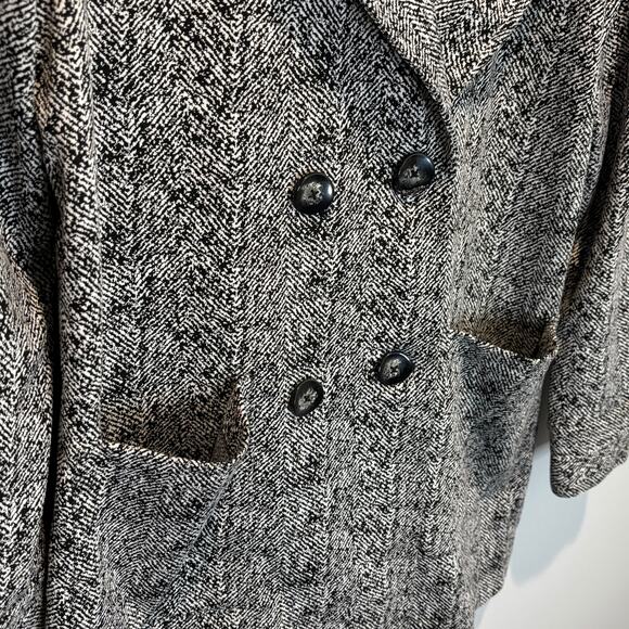 CAbi Black & White Double Breasted Long Length Agent Jacket - size Medium - Picture 4 of 7